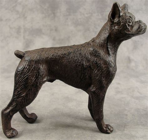 Metal Boxer Dog Statue 